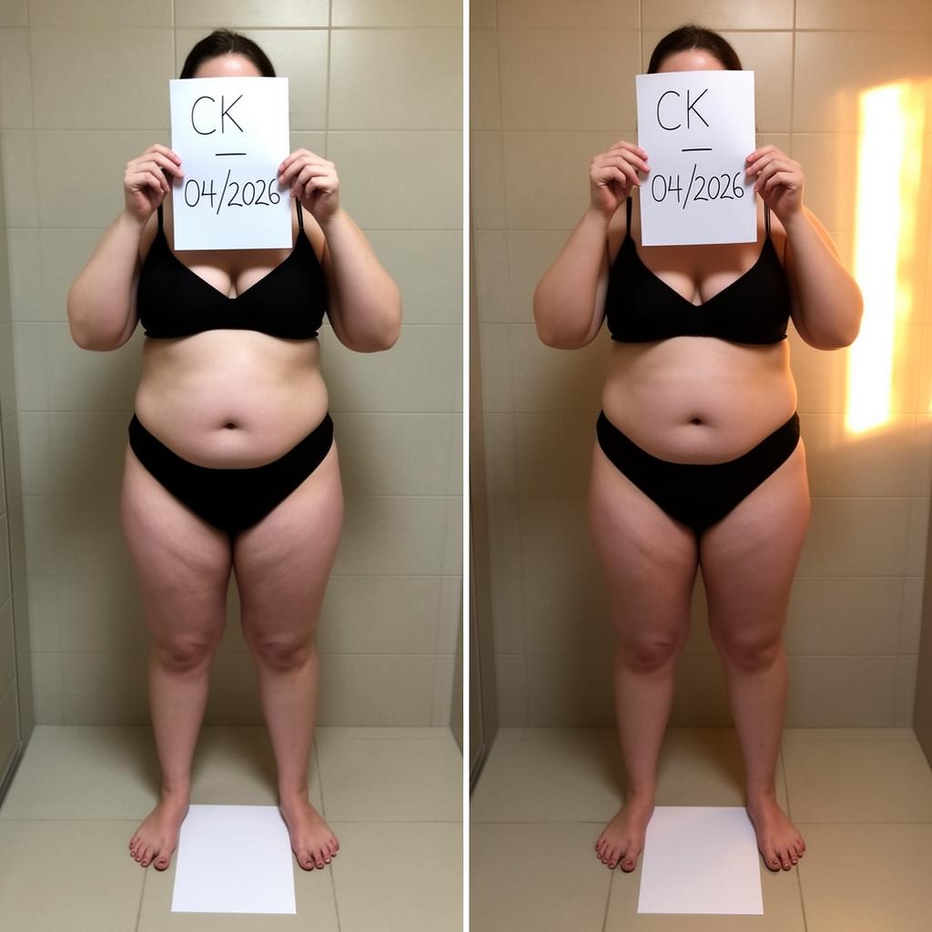 Transformation Inès — avant et après 28 jours du challenge CiaoKilo